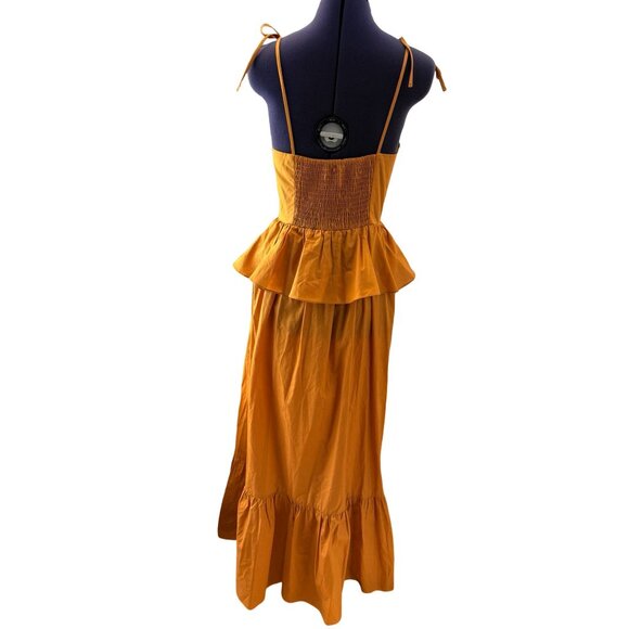 NWT Misa Los Angeles Rosie Cotton Poplin Maxi Dress Sweetheart Neckline Yellow L - Picture 3 of 16